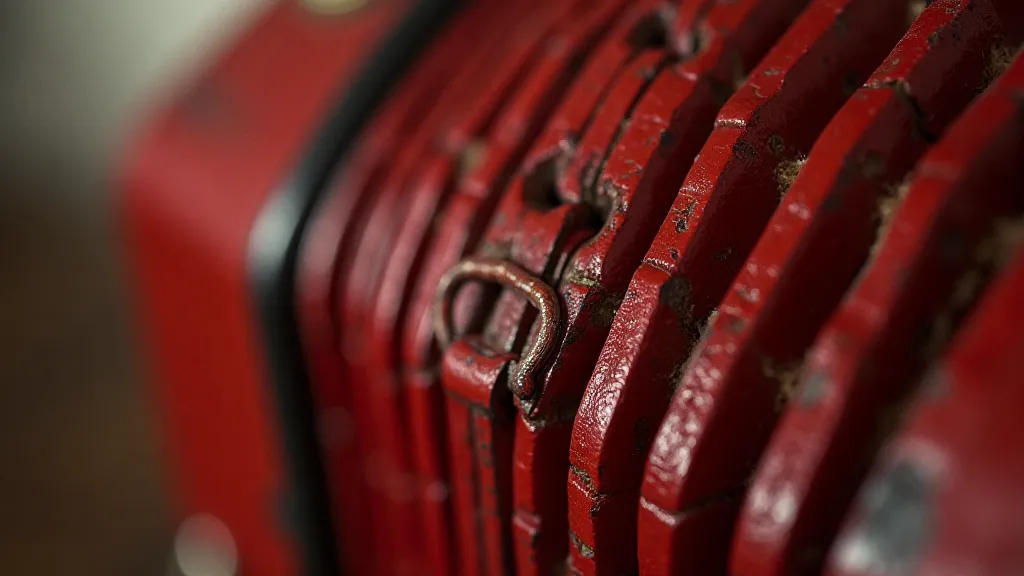 Detailed view of an accordion's bellows