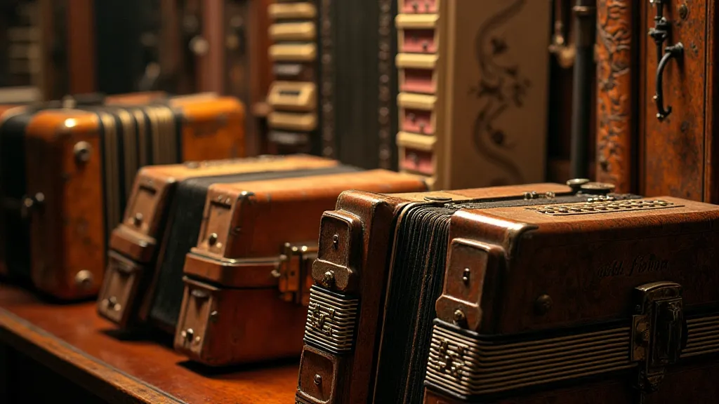 Collection of antique accordions