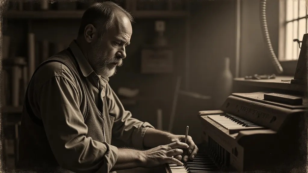 Accordion craftsman working