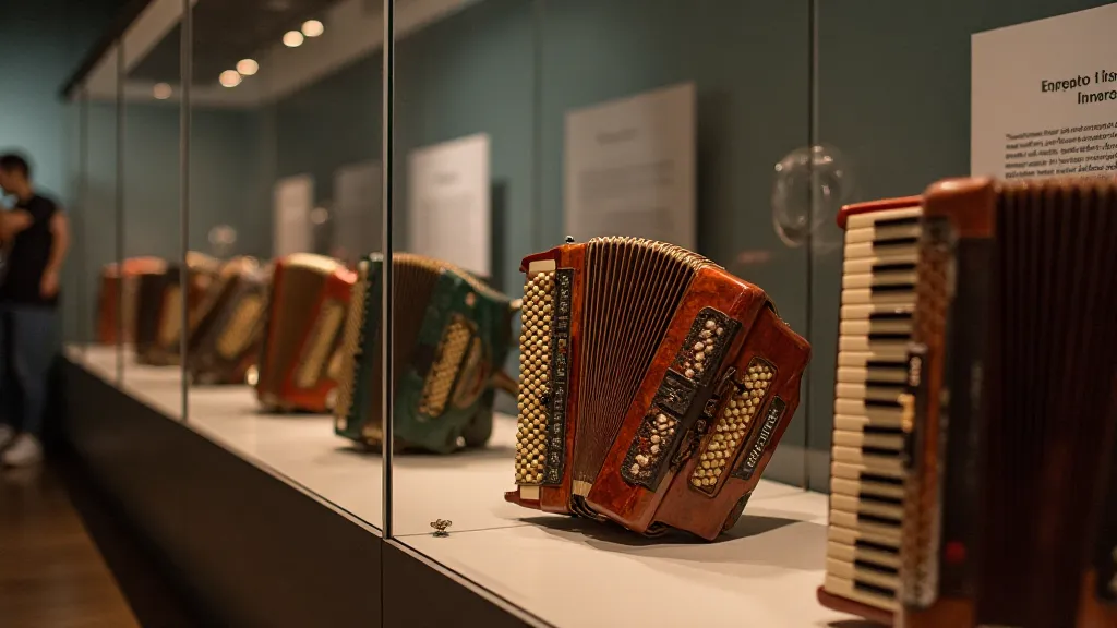 Display of antique accordions