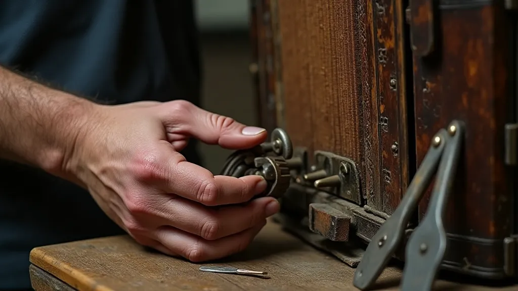 A craftsman repairing an accordion bellows