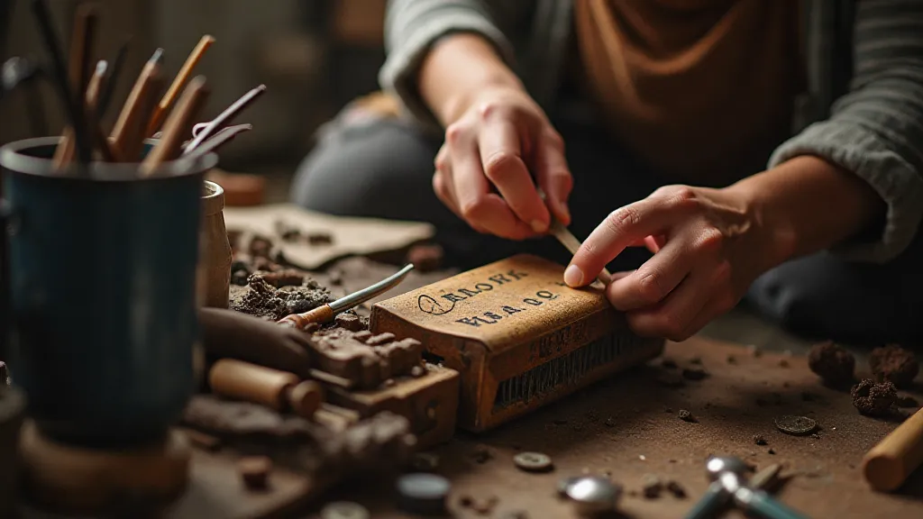 Artisan restoring an accordion
